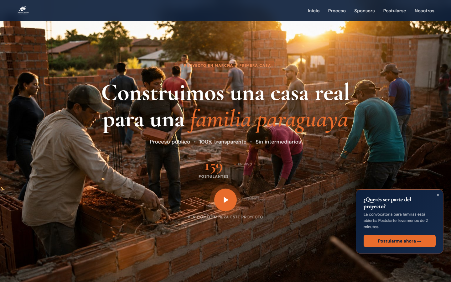 Captura de la plataforma Casa en Camino