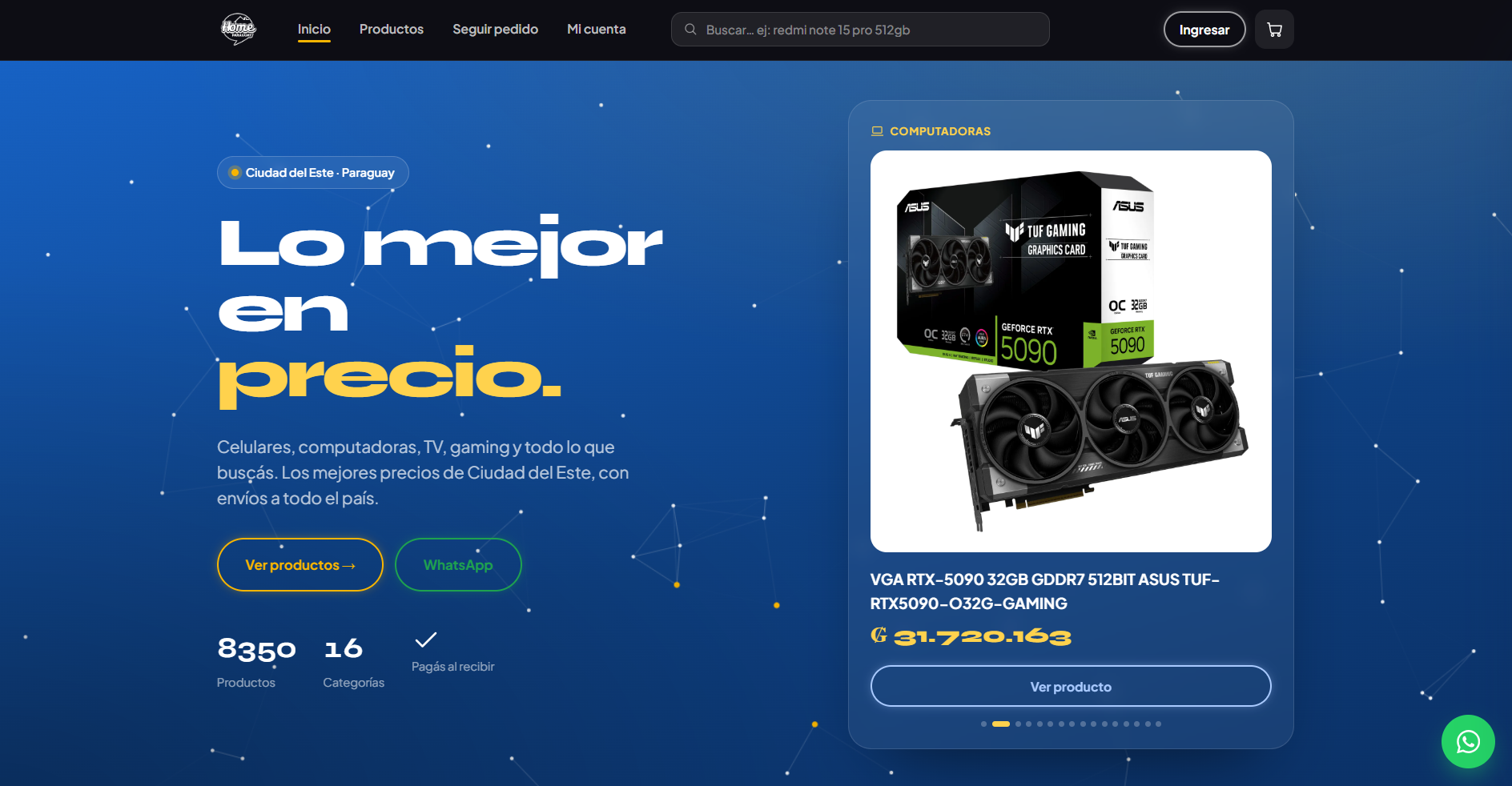 Captura de la tienda Home Paraguay