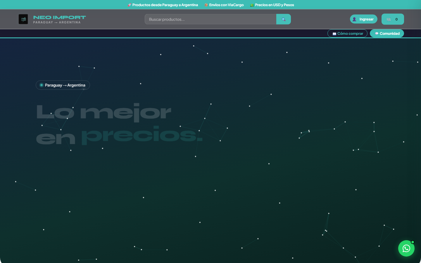 Tienda online Neo Import desarrollada por NovaSolutions